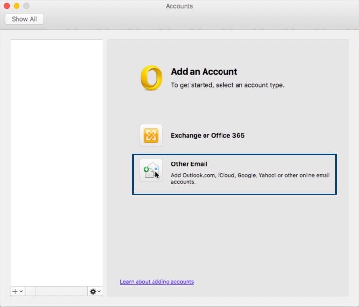 set imap retentin policy in outlook for mac